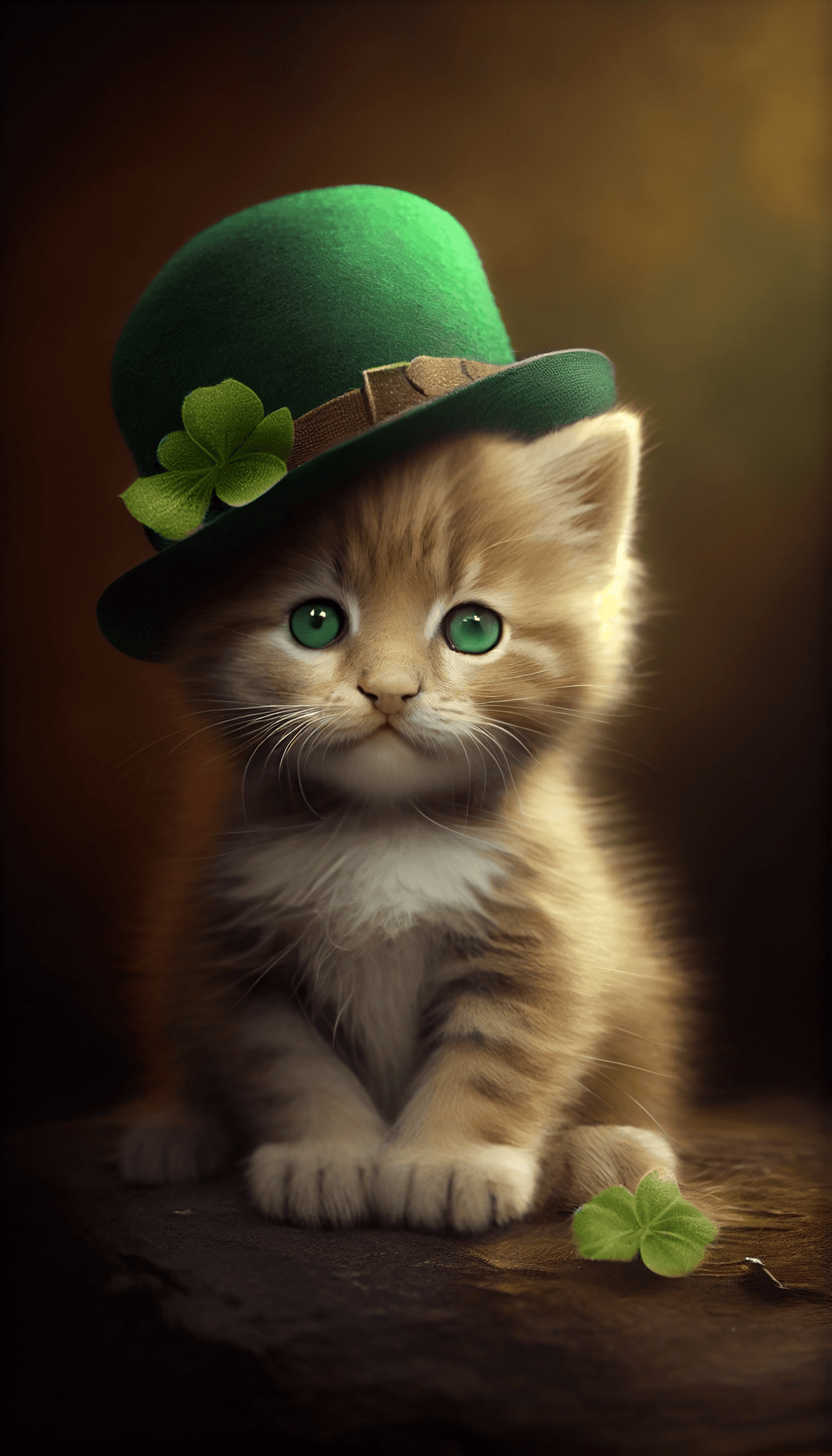 Adorable ginger kitten in the green hat NFT cruzo