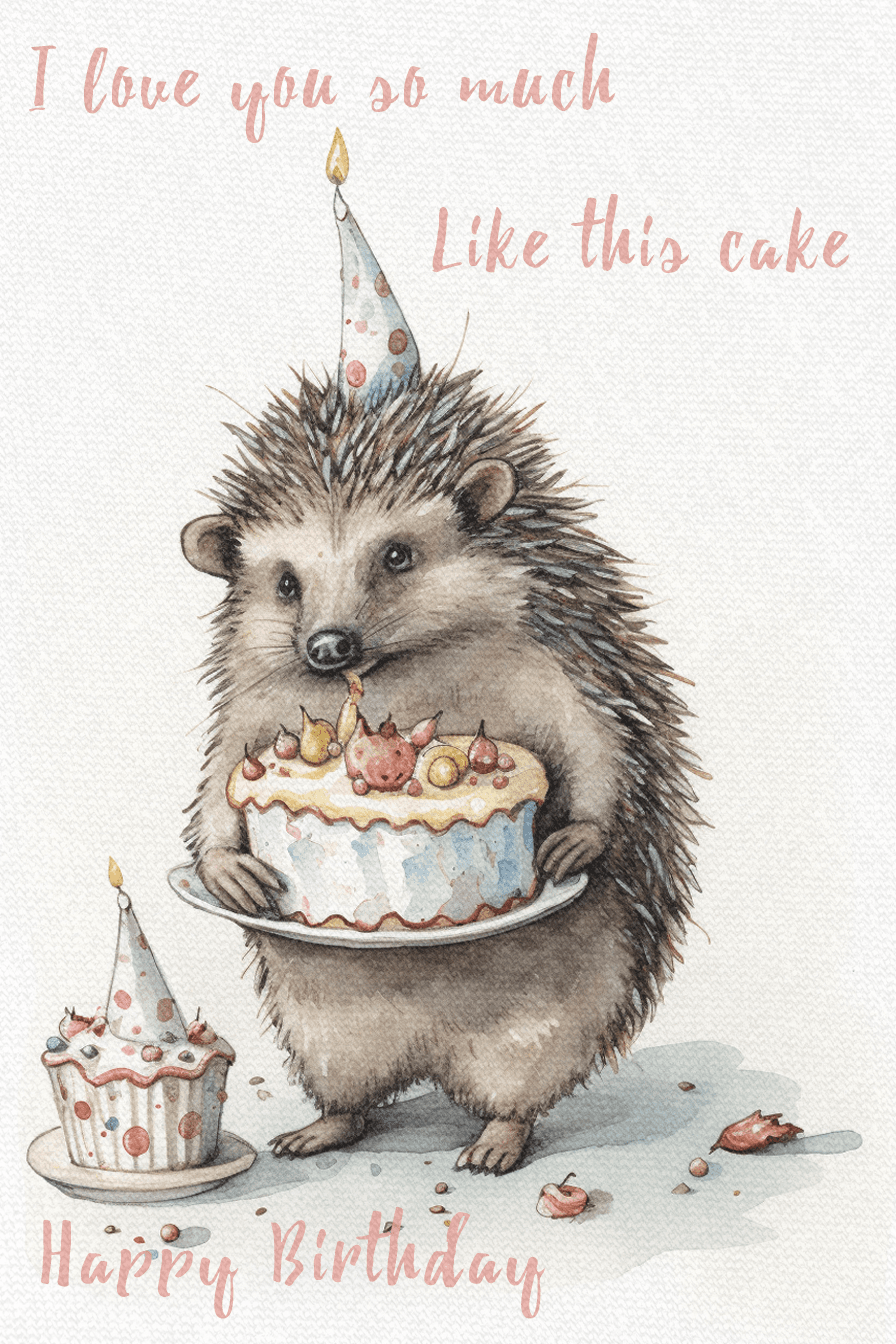 Adorable hedgehog with a cake NFT cruzo